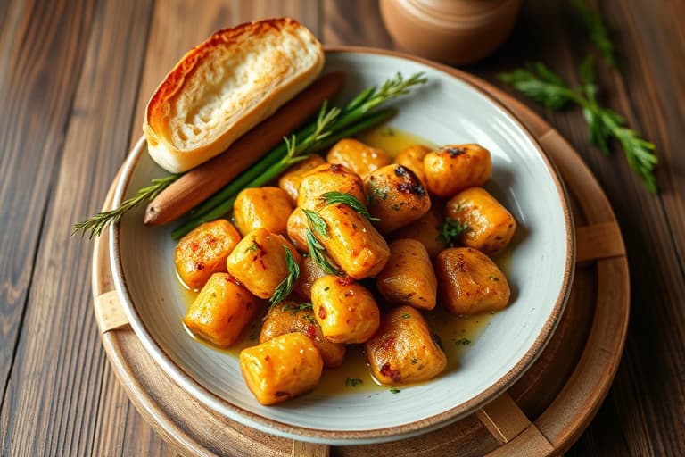 Landstil-friterte poteter