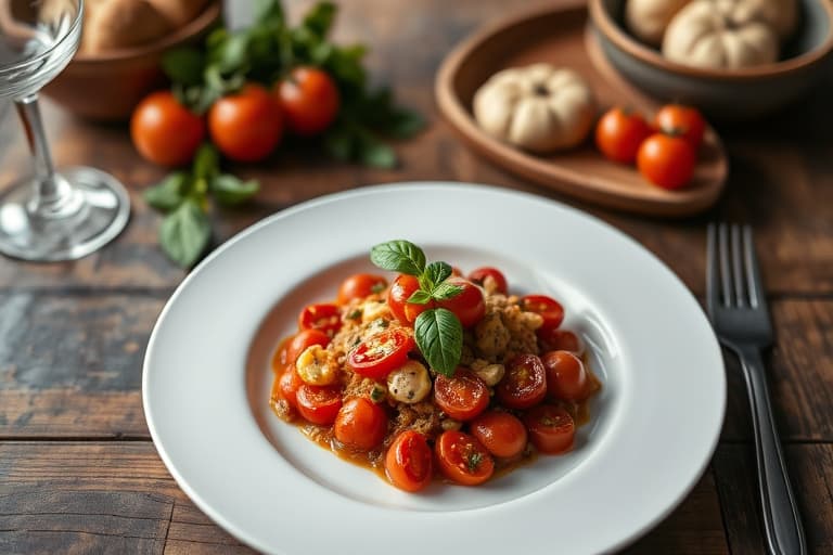 Soltørket tomat og basilikum-orzo