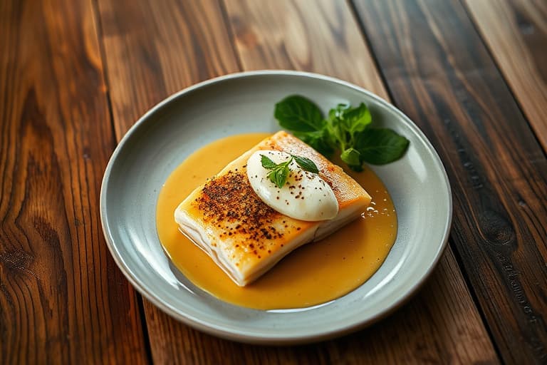 Kokos-tilapia med aprikosdipp