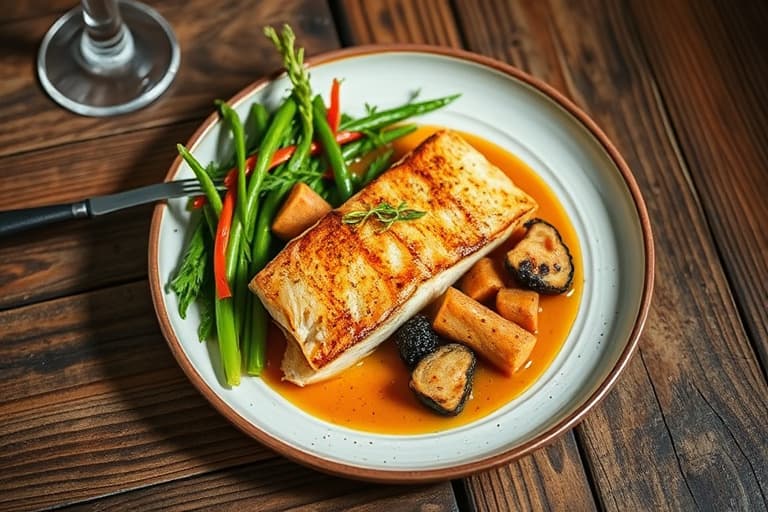 Stekt fisk med reker