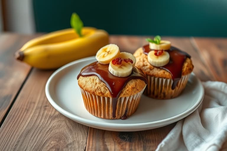 Sjokoladeknapp-bananmuffins