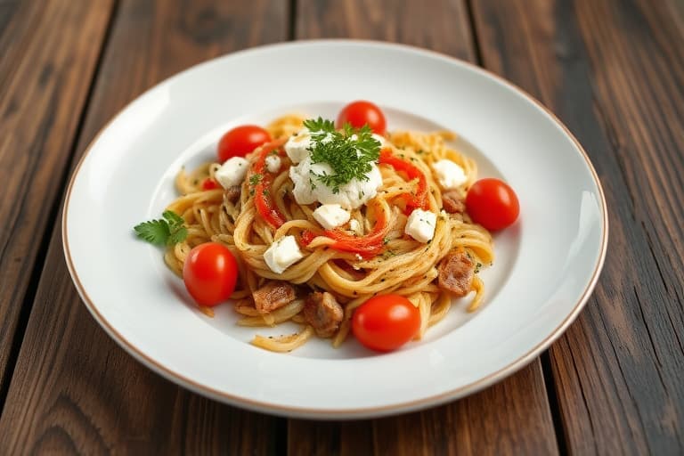 Orzosalat med tomat og fetaost