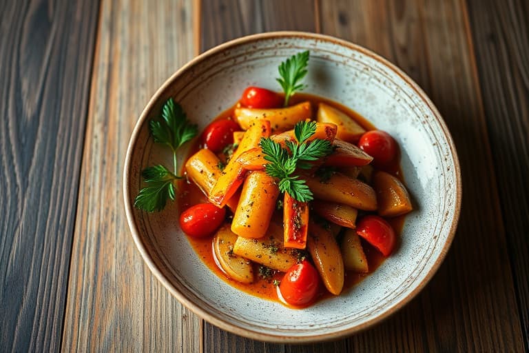 Kylling og paprika med balsamicoeddik