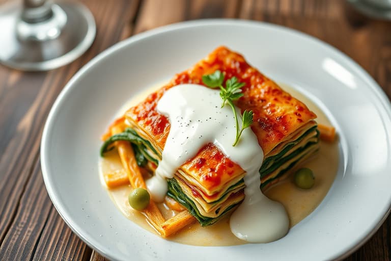 Enkel spinatlasagne med hvit saus