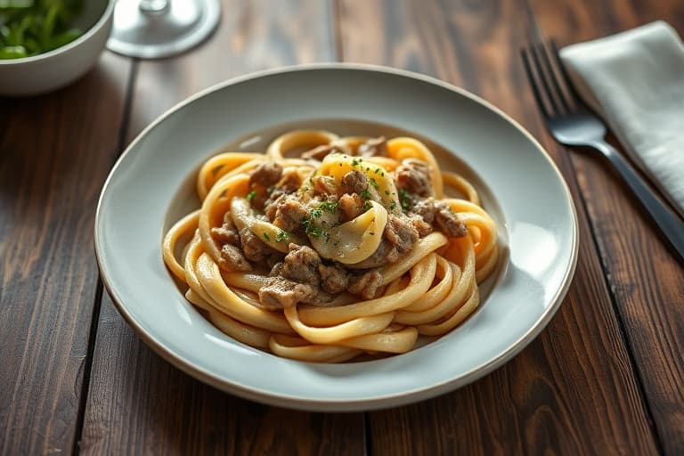 Enkel kjøttdeig Stroganoff