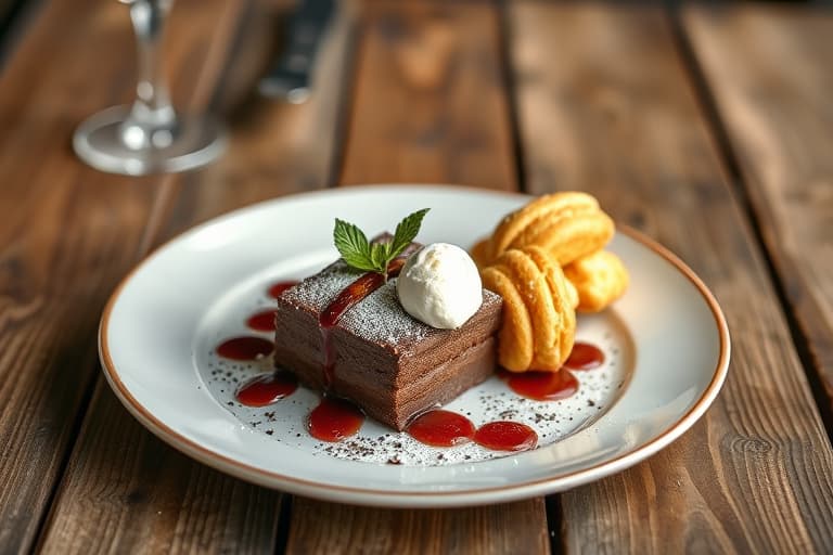 Sjokoladekremkake med éclairs