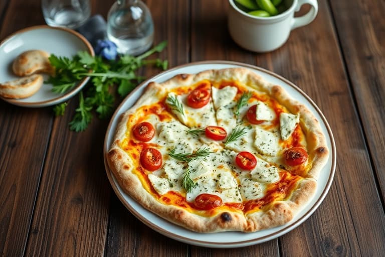 Pære- og Gorgonzola-ostpizza