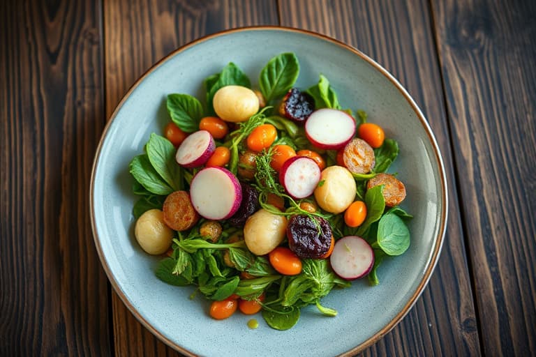 Eplesalat med valnøtter og tranebærvinaigrette