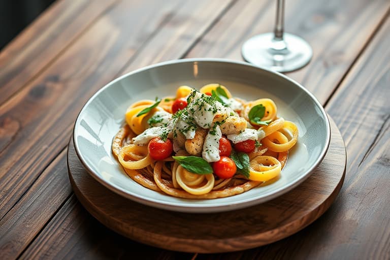 Baconsalat med ranch og erter