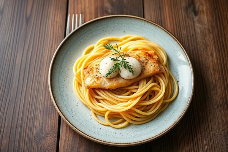 Panestekt sitron-tilapia med parmesanpasta