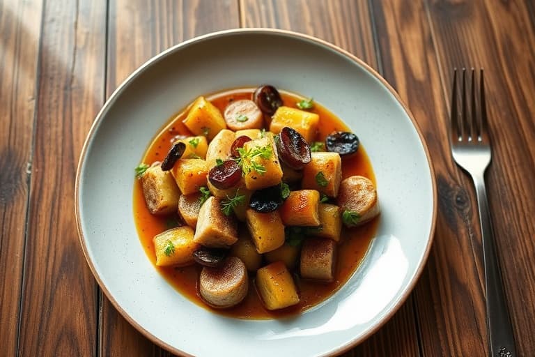 Sviske- og olivenglasert kylling