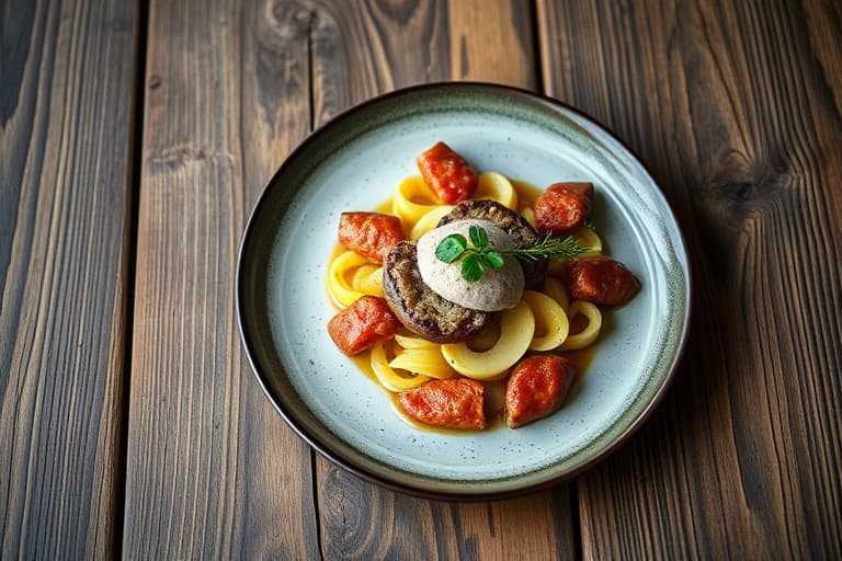 Ostepølsegryte med svinekotelett