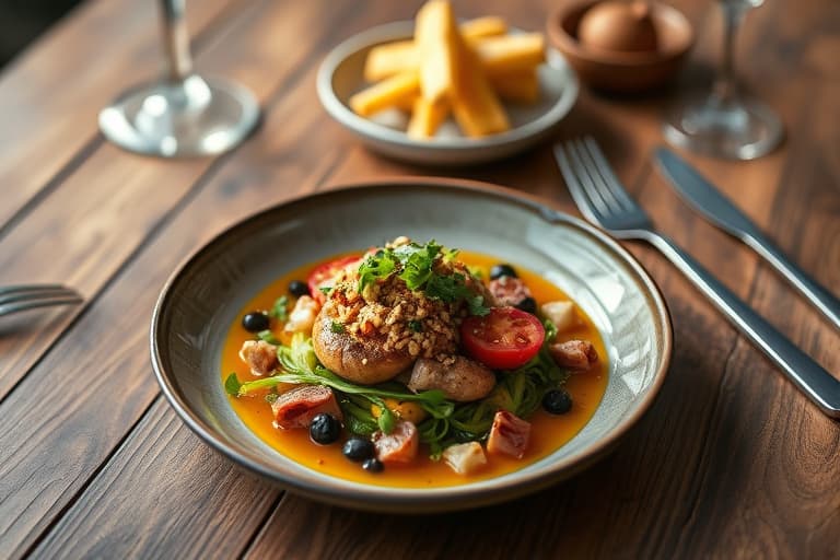 Biff- og potetgryte med pai-aktig topping