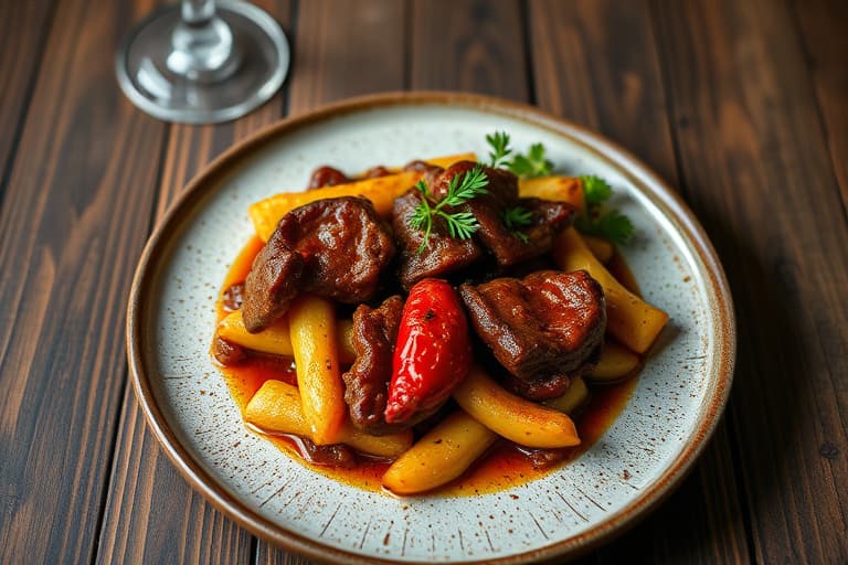 Brandy- og flammepepperbiff