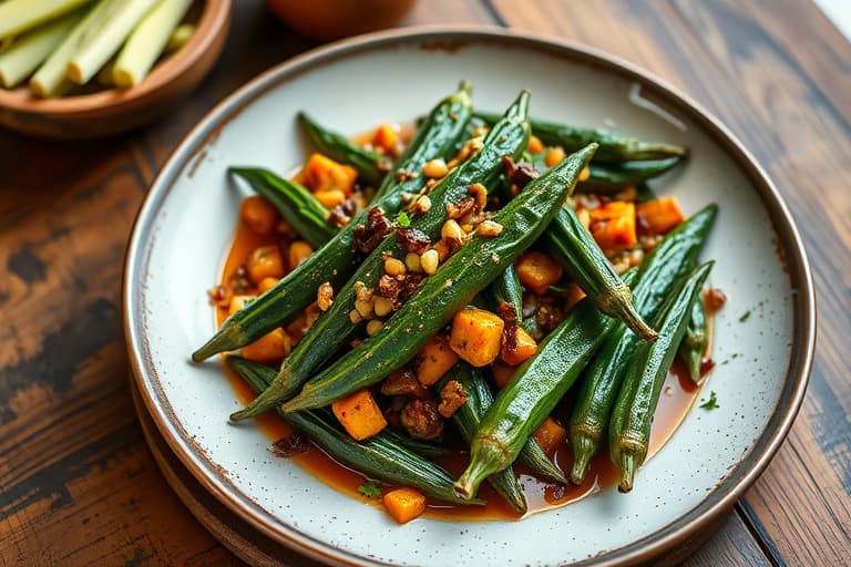 Lett indisk-inspirert okra