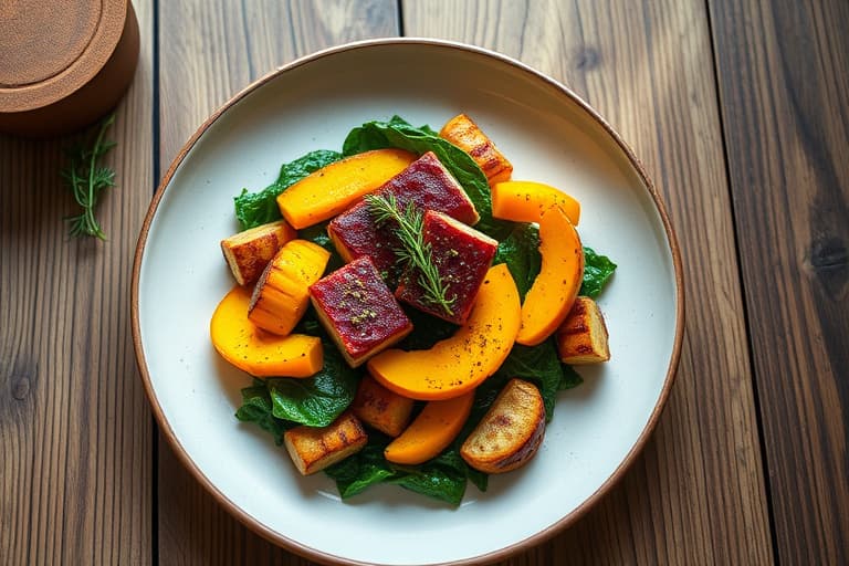 Kremet, ostet, terningkuttet squash med sitron og oregano