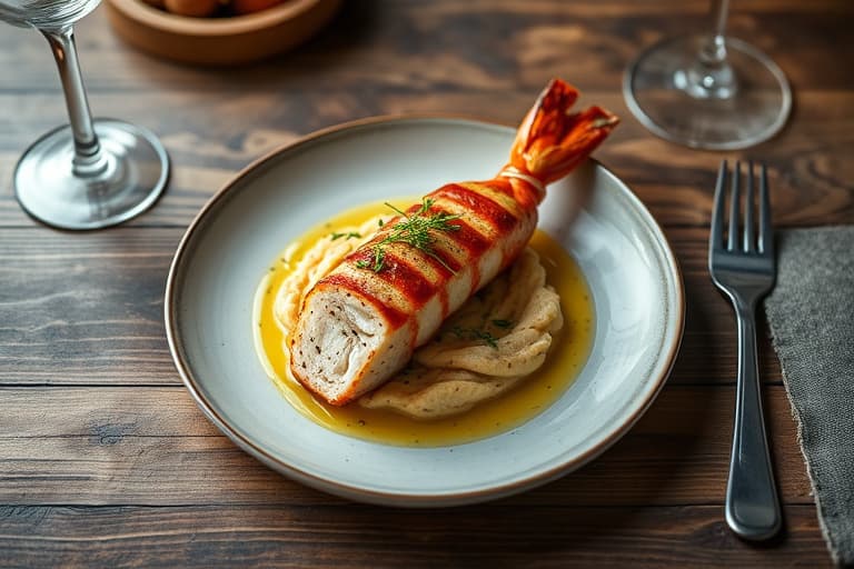 Krabbeben med hvitløks- og smørsauce