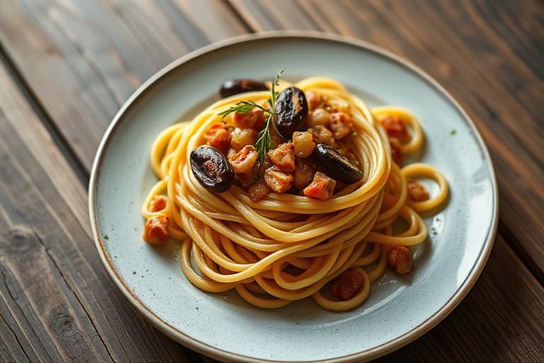 Mizithra med brunet smør og pasta