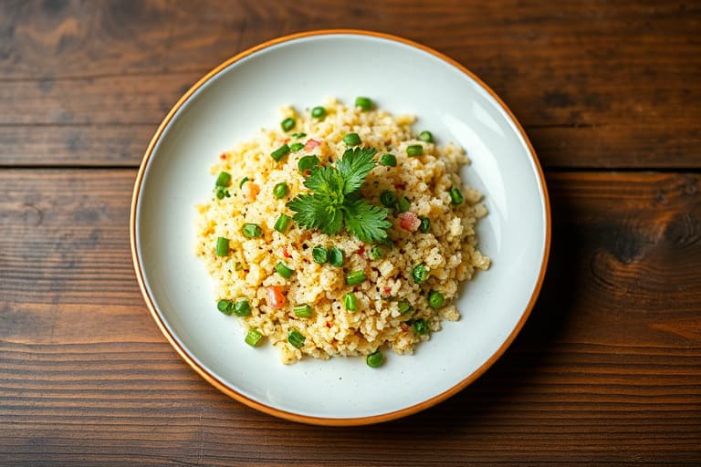 Hvitløksquinoa og kikertersalat