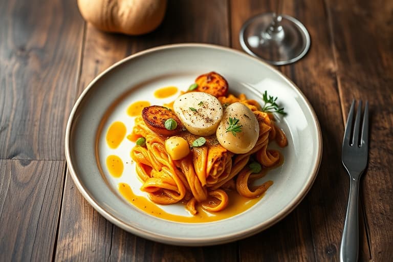 Ristet butternut squash- og hvitløkslasagne