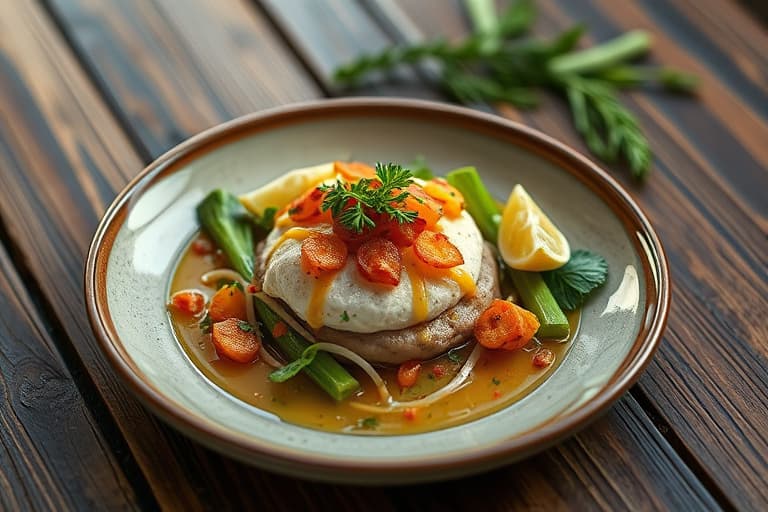 Lemongrassdampet fisk