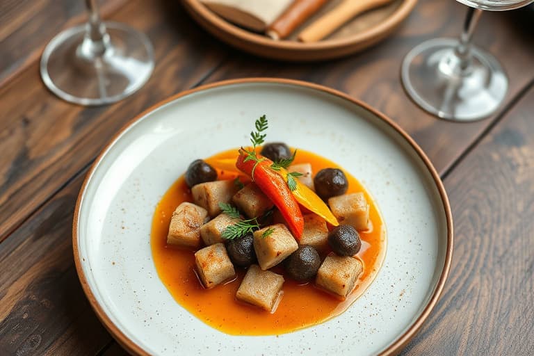 Oransje urter og stekt kylling