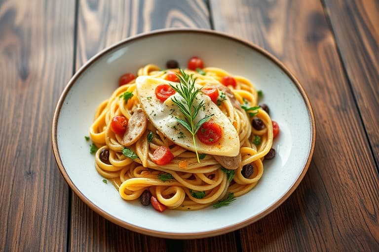 Orzo med sopp og valnøtter