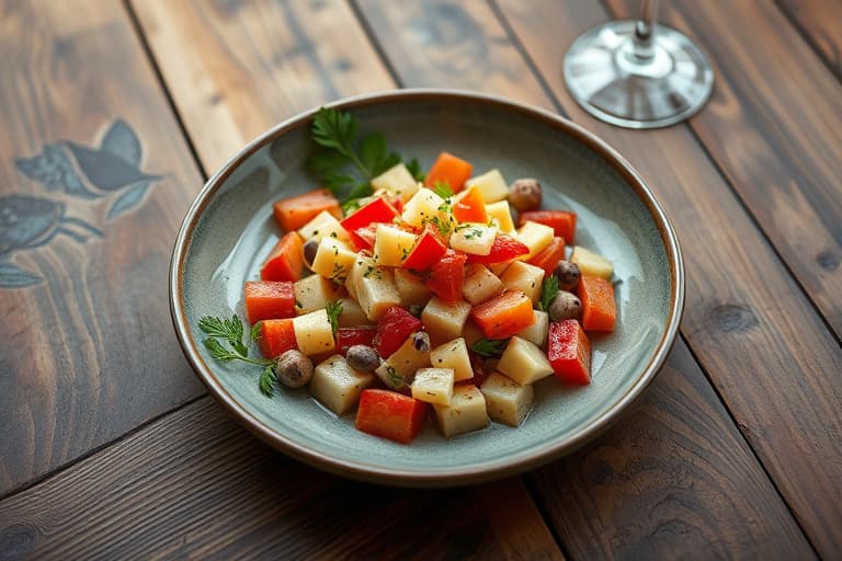 Syrlig valmuefrø- og fruktsalat