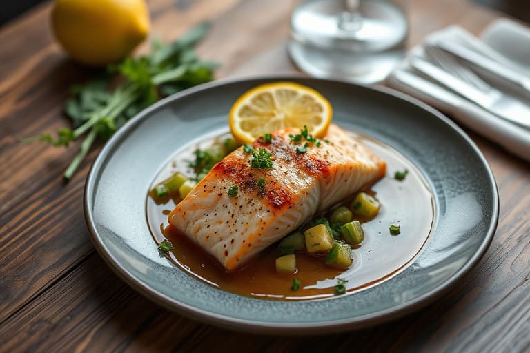 Panestekt Alaskasalmon med sitron og kapers