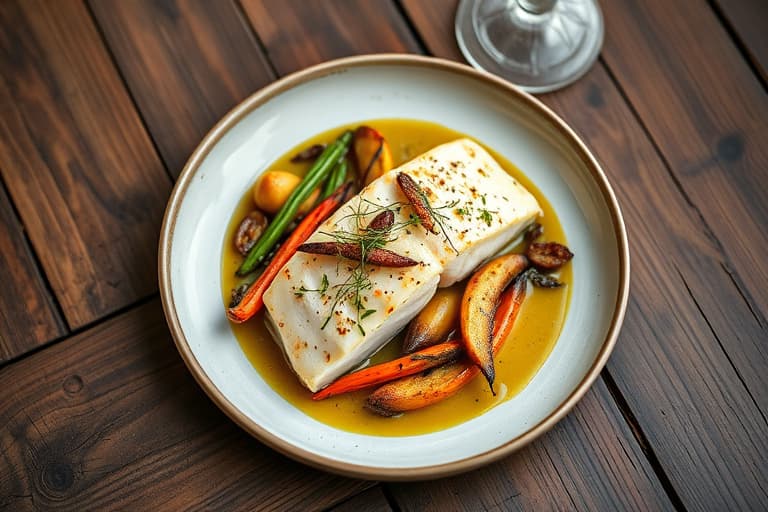 Fersk halibut med urter