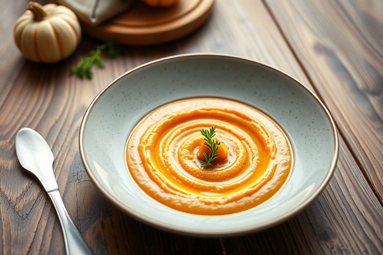 Karamellisert butternut squash-suppe