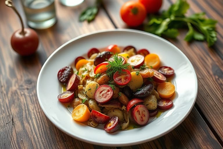 Dyp tallerken lagdelt salat