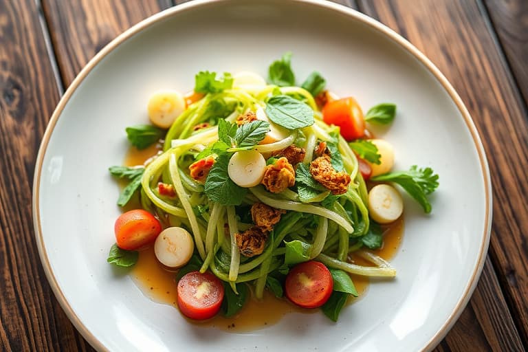 Spinat- og soppsalat