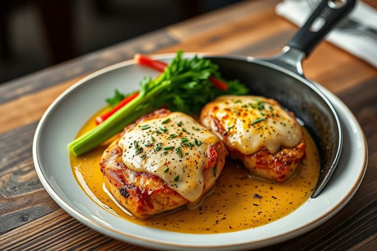 Skillet Chicken Cordon Bleu