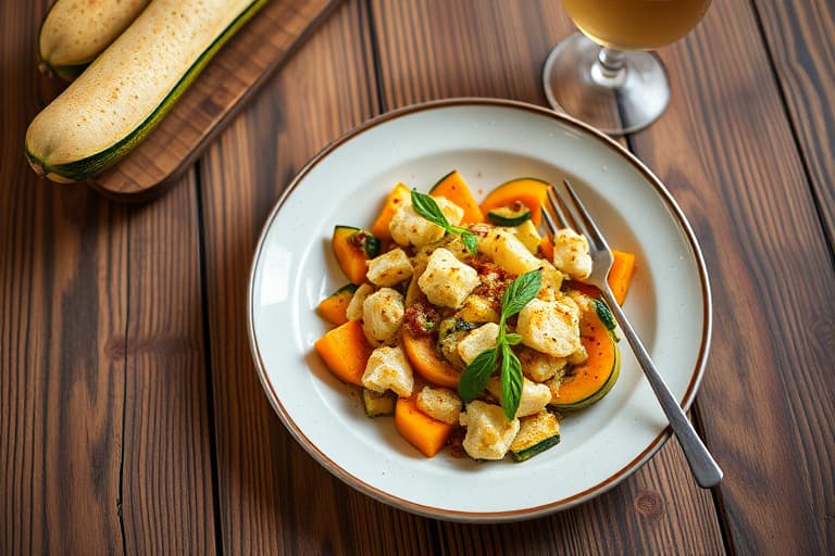 Squash- og zucchini-grateng