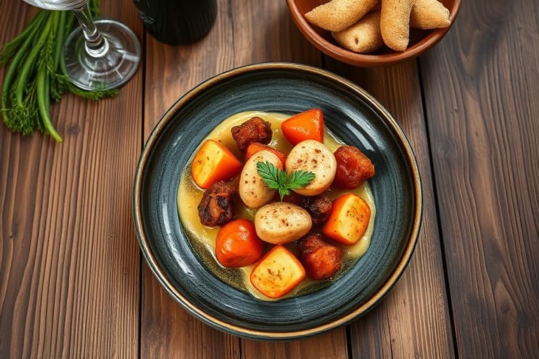 Kraftige, krydrede potetmos med skinn