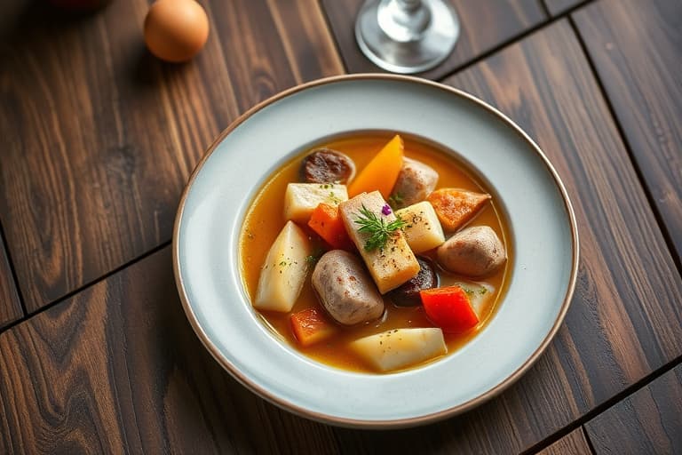 Kål- og røkt pølsesuppe