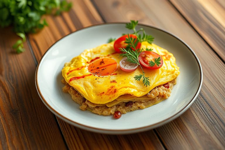 Ham- og ostem omelettgryte