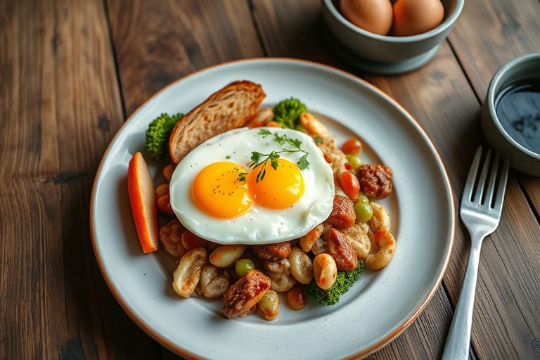 Søndagsfrokostgryte med kjøtt og egg