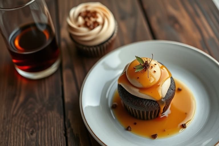 Sjokolade-øl-cupcakes med whiskey-fyll og irsk kremglasur