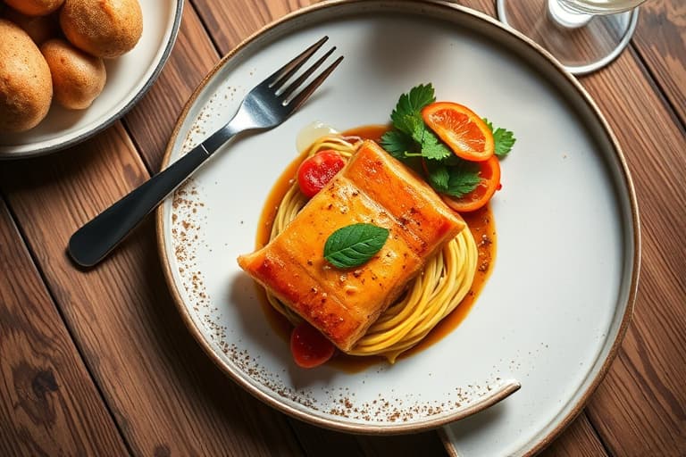 Kraftige svinekoteletter med krydrede epler