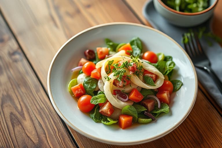 Agurksalat og tomatsalat