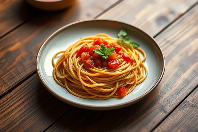 Enkel spaghetti med tomatsaus