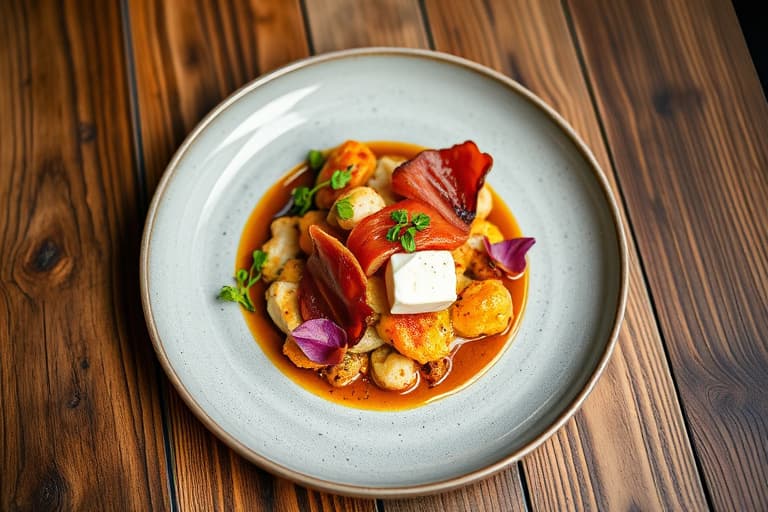 Bacon, fetaost og bønner