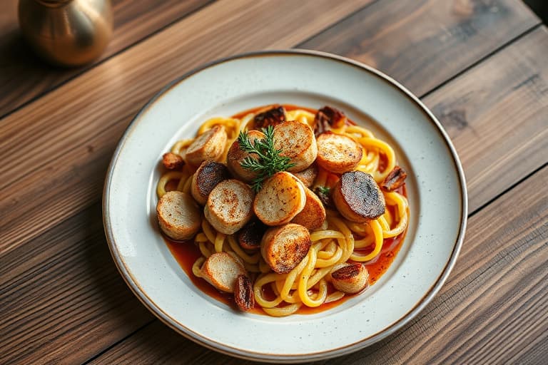 Fransk løk- og grønne bønnegryte