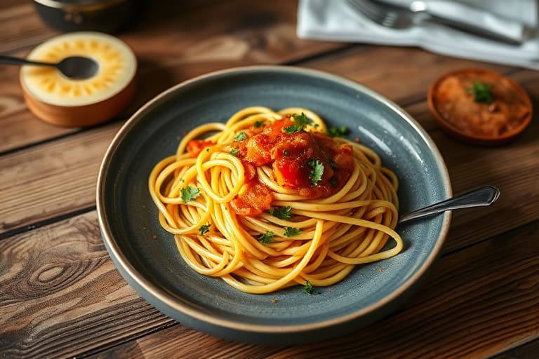 Siciliansk linsepasta med saus