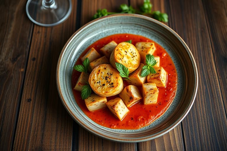 Karamelliserte løk- og pepperrotmosede poteter