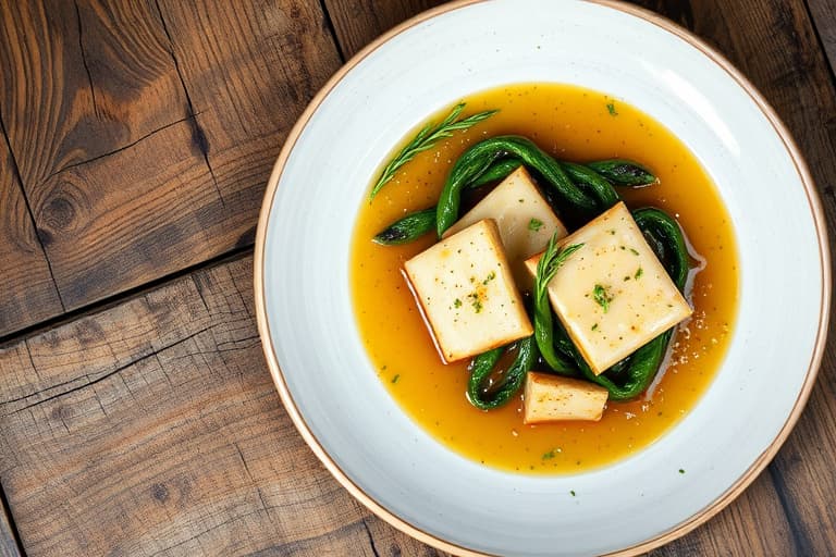 Sopp- og spinatravioli med gressløkssmørsaus