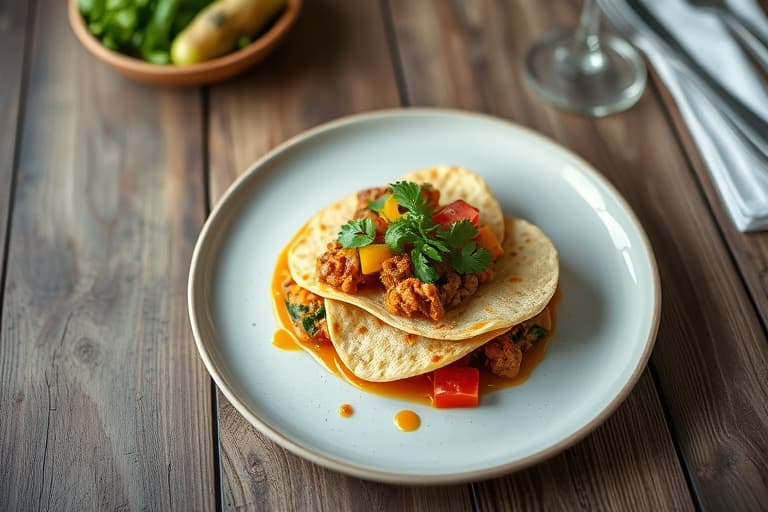 Langtidskokt ostete kylling med tortillalefser