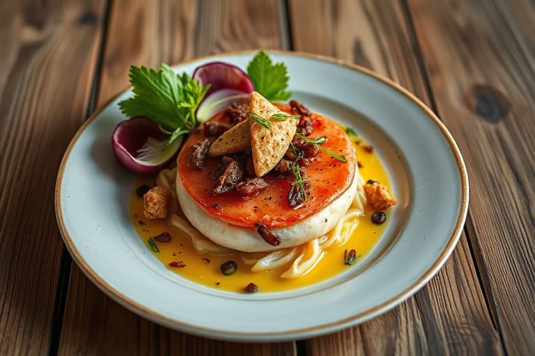 Bakt ris med grønnsaker i buljong